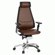 Chaise de bureau / Chaise pivotante GENIDIA PRO cuir marron hjh OFFICE - marron cuir 652855