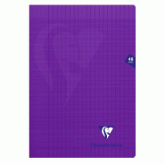 Clairefontaine Lot de 10 Cahier Mimesys A4, 48p./24 feuilles 90 g/m² piquées, coloris violet, Séyès - 3329683731016