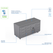 Comptoir réfrigéré en acier inoxydable -1600 × 660 × 900 mm - CST-16-4404 Comptoir réfrigéré en acier inoxydable -1600 × 660 × 900 mm - CST-16-4404