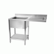 Cuistance Plonge evier  espace lave vaisselle à droite avec sous tablette 1200 x 600 x 950 mm - inox STSD126R