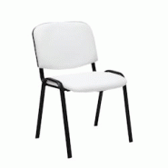 Décoshop26 - Chaise visiteur assise rembourrée en synthétique blanc BUR10068 - blanc 3000214216959 Décoshop26 - Chaise visiteur assise rembourrée en synthétique blanc BUR10068 - blanc 3000214216959