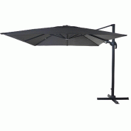 Décoshop26 - Parasol professionnel restaurant pour jardin terrasse 3x3m (Ø4,24m) pivotant, polyester aluminium/acier 23kg 04_0003291 - aluminium 300