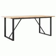 Décoshop26 - Table de salle à manger design industriel 180 x 90 x 75,5 cm bois pin massif et acier DEC036787 - acier 3000261400202 Décoshop26 - Table de salle à manger design industriel 180 x 90 x 75,5 cm bois pin massif et acier DEC036787 - acier 3000261400202