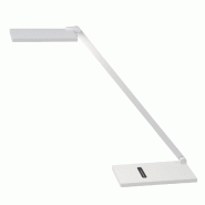 Fabas Luce Lampe De Table Led Intégrée Zermatt 10 W, Température De Couleur 3000 K/4000 K, Variateur Tactile, Cadre En Métal Blanc Et Méthacrylat