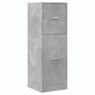 Helloshop26 - Armoire d'apothicaire multifonctionnelle rangement salon bureau 40 x 41 x 118 cm en bois d'ingénierie gris béton 02_0050640 - gris mé