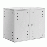 Helloshop26 - Cache-poubelle habillage abri 2 x 240 litres trous d'aération acier inoxydable 201 argent métallisé 14_0008479 - 3000221124346 Helloshop26 - Cache-poubelle habillage abri 2 x 240 litres trous d'aération acier inoxydable 201 argent métallisé 14_0008479 - 3000221124346