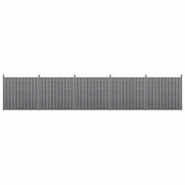 Helloshop26 - kit de 5 clôtures barrière brise vue brise vent bois composite (WPC) gris 185 x 932 cm 03_0006591 - 3001821247763 Helloshop26 - kit de 5 clôtures barrière brise vue brise vent bois composite (WPC) gris 185 x 932 cm 03_0006591 - 3001821247763