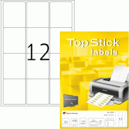 HERMA 1200 étiquettes blanches Top Stick, format 63,5 x 72 mm (100 feuilles A4 / cdt) - 4023145087268