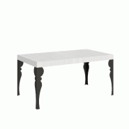 Itamoby Table extensible Paxon 160/244x80 cm frêne blanc pieds anthracite - blanc 8050598901014