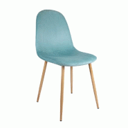 Pack 4 chaises Supra-tek velours  54x45x87cm bleu