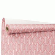 Papier kraft motif Harmonie vieux rose/blanc  résistant à l'eau 0,80x25 m