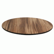 Plateau rond de table intérieur/extérieur Mésa Ø60cm en compact chêne colorado