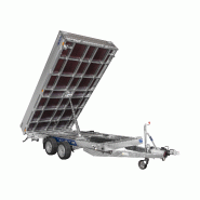 Remorque Tri-benne SARIS HEAVY DUTY - 406 x 204 cm - PTAC : 3500 kg - 2 Essieux - Freinée - Pompe Electrique - Référence D2413