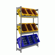 SimonRack Étagère à caisses à boissons, 9 caisses, 1800x1000x300 mm, étagère à boissons, Gris - Simonbottle - métal RS12L-09