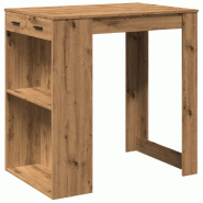 Table de bar chêne artisanal 102x70x103,5 cm bois d'ingénierie Modèle Sirius Loft - 8721158401649
