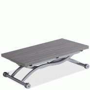 TABLE RELEVABLE EXTENSIBLE HIRONDELLE COMPACTE MÉLAMINÉ CHÊNE GRIS 100 X 57/114 CM