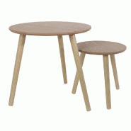 Tables gigognes rondes - Ø 48 x H 45 + Ø 33 x H 40 cm - par 2