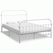 VidaXL Cadre de lit sans matelas et tête de lit blanc métal 160x200 cm Modèle Ivionel - 284496