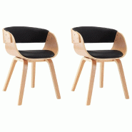 VidaXL Chaises à manger lot de 2 noir bois courbé et similicuir Modèle Tradition Plus - 8719883784618