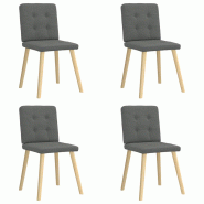 VidaXL Chaises à Manger Lot De 4 Gris Foncé Tissu - gris 8721158566140 VidaXL Chaises à Manger Lot De 4 Gris Foncé Tissu - gris 8721158566140