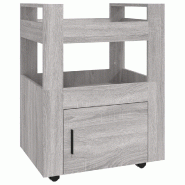 VidaXL Chariot de cuisine Sonoma gris 60x45x80 cm Bois d'ingénierie - gris Bois manufacturé 816830