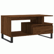VidaXL Table basse Chêne marron 90x49x45 cm Bois d'ingénierie Modèle Atlas Focus Plus - 831035