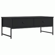VidaXL Table basse noir 101x49x39,5 cm bois d'ingénierie Modèle Nova Vision - 837737