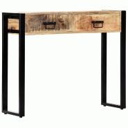 VidaXL Table console 90 x 30 x 75 cm Bois de manguier massif Modèle Luna Élite - 247920