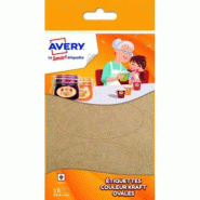 AVERY Lot de 30 18 étiquettes ovales couleur kraft, format 41 x 89 mm - 5014702028847