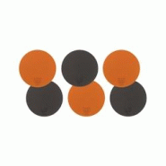 Bjorn Sous-verre rond réversible - 6 pièces - Cuir recyclé orange et chocolat - multicolore 3701488308219 Bjorn Sous-verre rond réversible - 6 pièces - Cuir recyclé orange et chocolat - multicolore 3701488308219