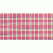 Chemin de table lin madras fushia 28cm x 5m