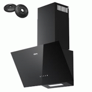 CIARRA Hotte Aspirante Inclinée 60cm 350m3/h 3 Vitesses A++ Recyclage ou Evacuation Verre Noir VM6750CB - noir CBCB6750C CIARRA Hotte Aspirante Inclinée 60cm 350m3/h 3 Vitesses A++ Recyclage ou Evacuation Verre Noir VM6750CB - noir CBCB6750C