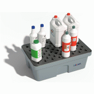 Cuvette de rétention avec caillebotis PE - 40 l - Polyéthylène haute densité - 100 kg charge admissible