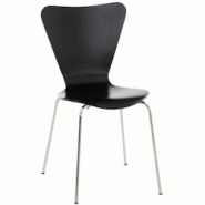 Décoshop26 - Chaise de cuisine salle à manger x1 empilable dossier triangle en bois noir et métal chromé 10_0003332 - noir 3000251526721 Décoshop26 - Chaise de cuisine salle à manger x1 empilable dossier triangle en bois noir et métal chromé 10_0003332 - noir 3000251526721