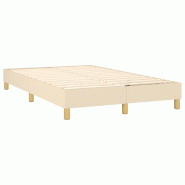 Décoshop26 - Sommier à lattes sur pieds cadre de lit 120x200 cm tissu crème TDL0207273 - beige 3001179888007