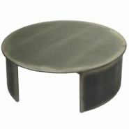 Décoshop26 - Table basse table d'appoint design industriel ronde diamètre 80 cm en bois aspect métal brossé 04_0008441 - 3000262566006 Décoshop26 - Table basse table d'appoint design industriel ronde diamètre 80 cm en bois aspect métal brossé 04_0008441 - 3000262566006