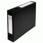 Exacompta Lot de 10 Boîte à archives polypro à pression, dos de 60, coloris noir - 3130630596318