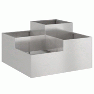 Helloshop26 - Cache-pot de jardin rectangulaire moderne 100 x 100 x 48 cm fonctionnel chic en acier inoxydable argent 02_0052064 - inox 3000237226492