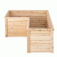 Helloshop26 - Carré potager en L 120 x 120 x 63 cm base ouverte pour drainage plantes légumes en bois de sapin naturel 20_0020760 - vert Bois massif