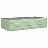 Helloshop26 - Jardinière moderne look industriel 195 x 100 x 45 cm espace créatif extérieur en acier galvanisé vert pastel 02_0059286 - vert acier