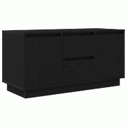 Helloshop26 - Meuble TV élégant avec lumières LED rangement 100 x 41 x 50 cm en bois d'ingénierie chêne noir 02_0051618 - noir Bois massif 300023