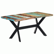 Helloshop26 - Table de salon salle à manger design 160x80x75cm bois de récupération massif 0902160 - Bois massif 3001974081177