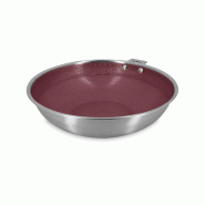 Menastyl - wok aglae 28cm en acier inoxydable lie de vin - 3256391056462