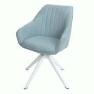 Mendler Chaise de salle à manger HWC-K27, chaise de cuisine chaise avec accoudoirs, pivotante tissu/textile ~ vert menthe - vert textile 101786