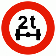 Panneau d'interdiction B13a - Limitation de poids par essieu personnalisable Panneau d'interdiction B13a - Limitation de poids par essieu personnalisable