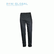 Pantalon de cuisine unisexe noir - coton/polyester - PBV Ref:01BN - ajustable 4 longueurs d'entrejambe_0
