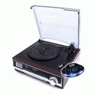 Pickering Platine vinyle Tourne Disques Camry CR1113 33/45/78 RPM - avec radio - Haut-parleur intégré - Fonction horloge et minuterie, LED - 3666638