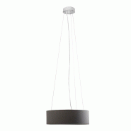 ROSSINI ILLUMINAZIONE Suspension Vivien Blanche, Abat-Jour Cylindrique Anthracite, E27, Ip20, 48Cm - Groupe Rossini - Design Minimal Et Élégant - gr
