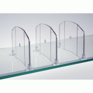 Séparateur 120x185mm - Transparent - Plastique pour tablettes de gondole