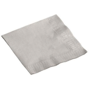 Serviettes de table en papier, coloris argent métallisé, le lot de 20 Serviettes de table en papier, coloris argent métallisé, le lot de 20